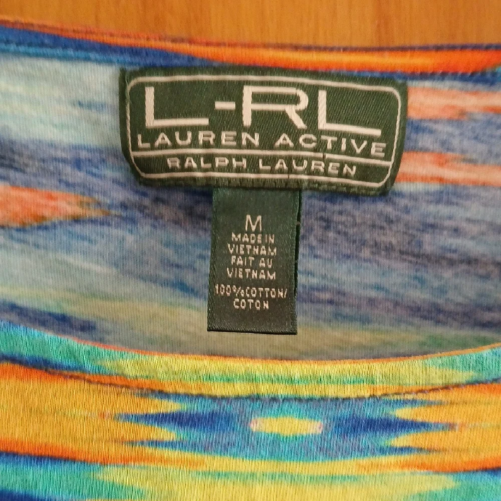 Ralph Lauren Blue Graphic Cap Sleeve Tee - Picture 2 of 4